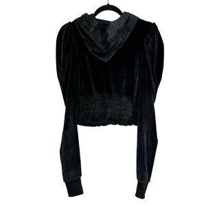 ROMA CONCEPT BY ROSEE Jacket Small Velvet Full Zip Puff Sleeve Smocked Waist 90s